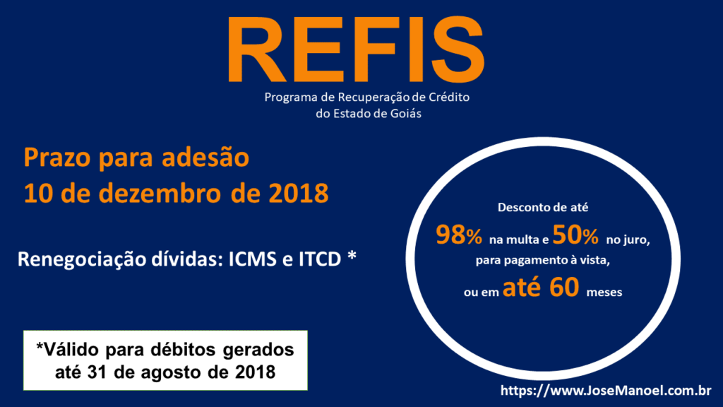 REFIS - ICMS/GO - 2018